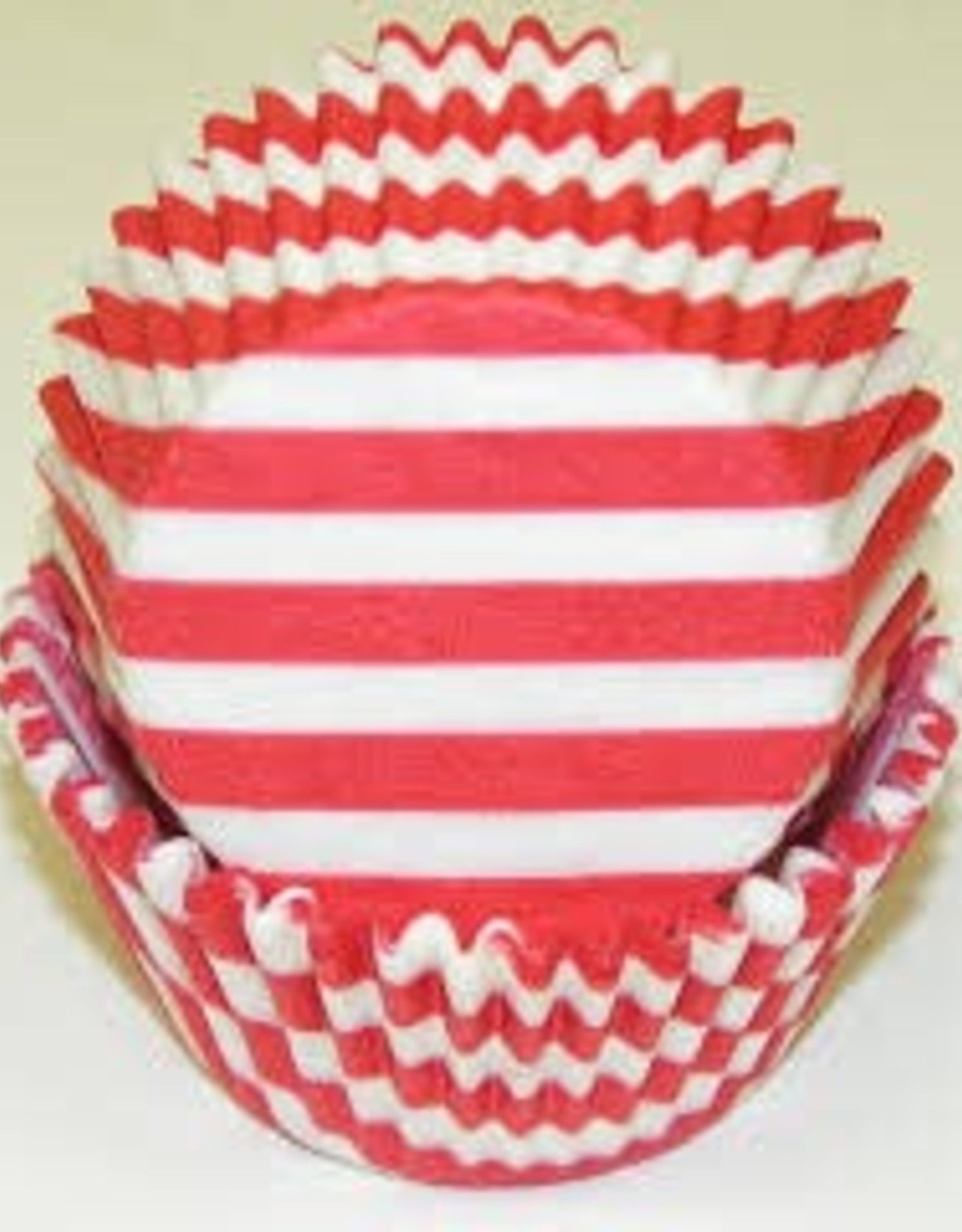 Red Wide Stripe Baking Cup (30-35ct)