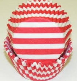 Red Wide Stripe Baking Cup (30-35ct)