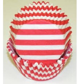 Red Wide Stripe Baking Cup (30-35ct)