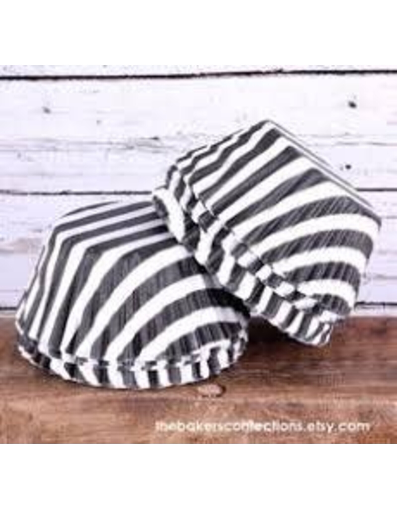 Black Wide Stripe Baking Cups