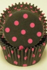 Black and Pink Polka Dot Baking Cups