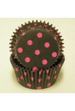 Black and Pink Polka Dot Baking Cups