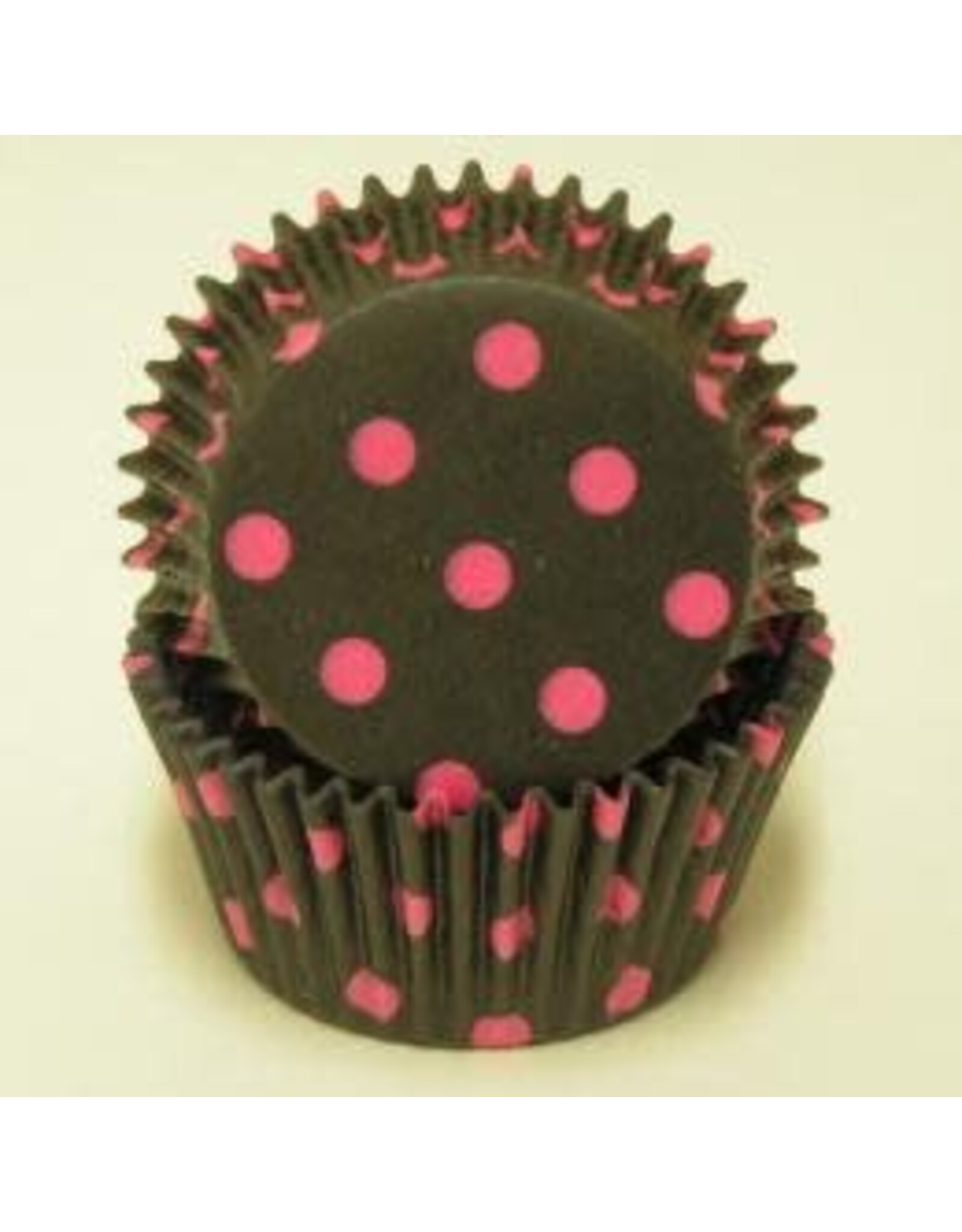 Black and Pink Polka Dot Baking Cups