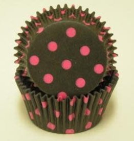 Black and Pink Polka Dot Baking Cups
