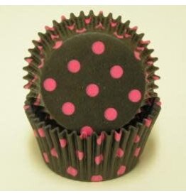 Black and Pink Polka Dot Baking Cups