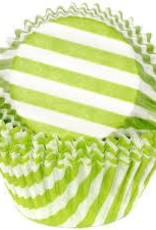 Green (Lime) Wide Stripe Baking Cups (30-35ct)