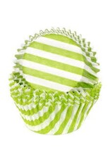 Green (Lime) Wide Stripe Baking Cups (30-35ct)