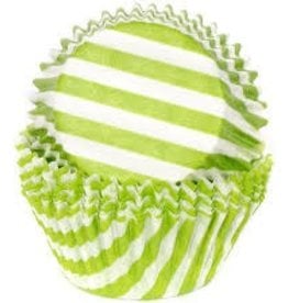 Green (Lime) Wide Stripe Baking Cups (30-35ct)