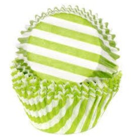 Green (Lime) Wide Stripe Baking Cups (30-35ct)