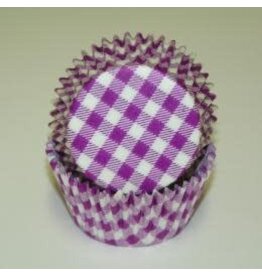 Purple Gingham Baking Cups
