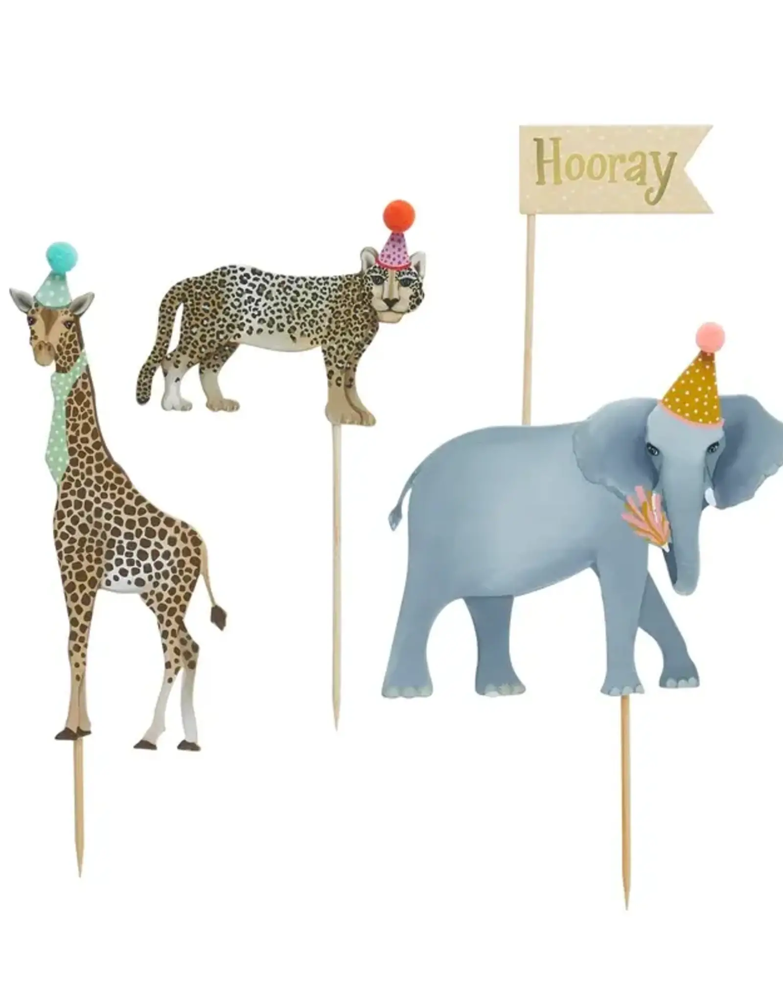 Hootyballoo by Club Green Party Animals Cake Toppers (Set of 3)