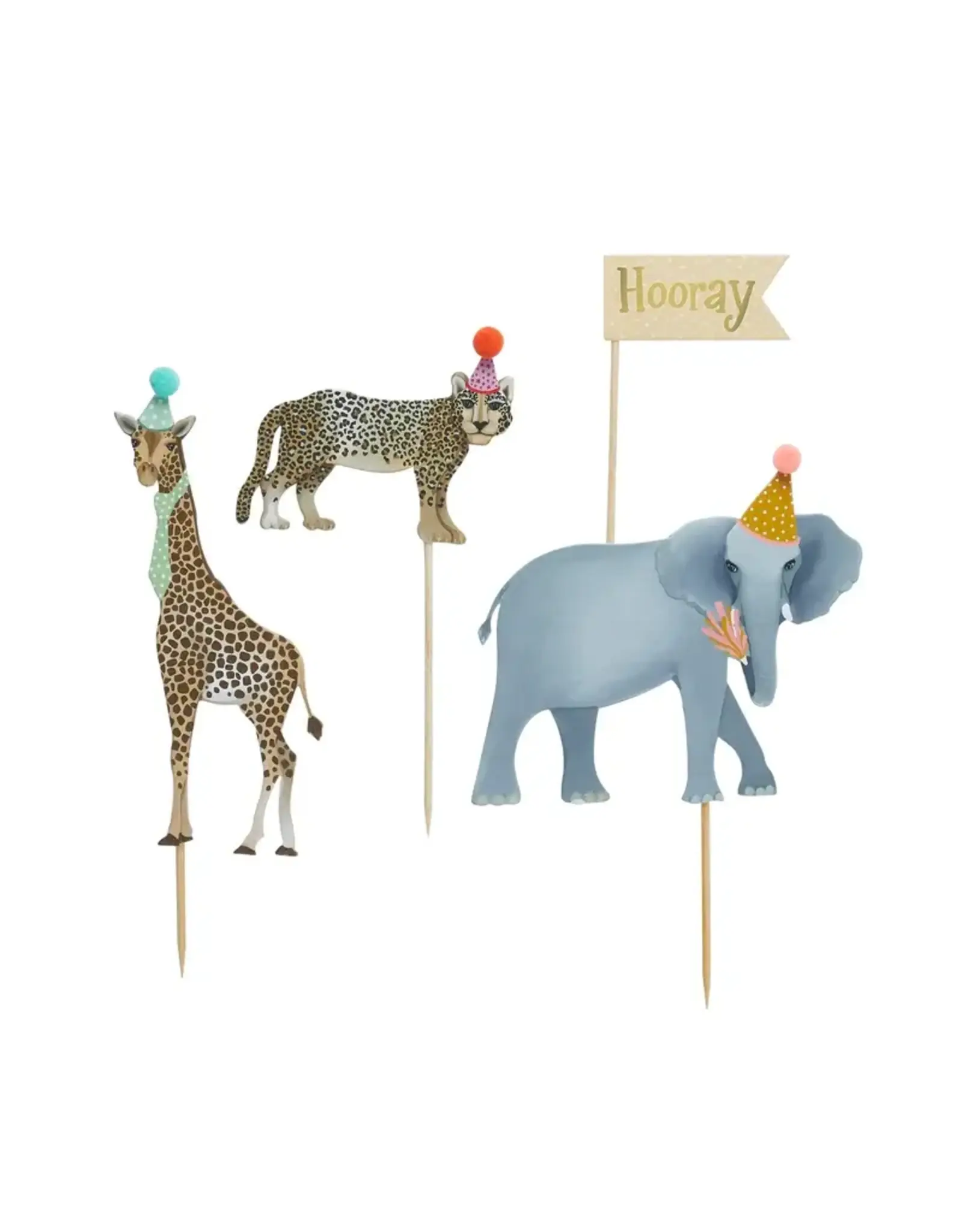 Hootyballoo by Club Green Party Animals Cake Toppers (Set of 3)