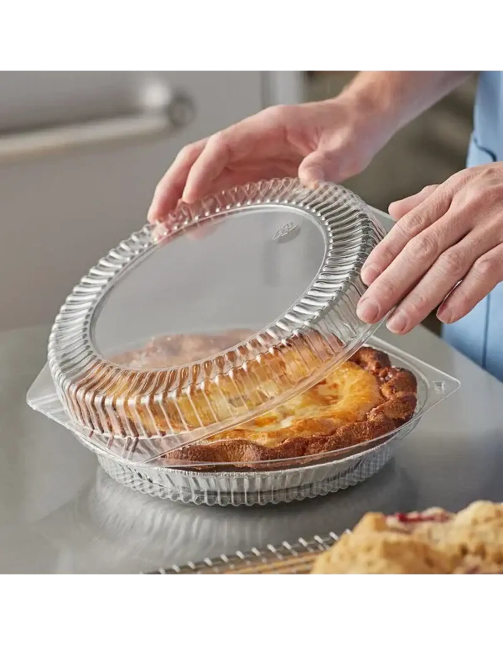 Clear Hinged  Full Coverage  Pie Container (9 Inch)