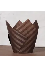 Factory Price Direct Brown  Stripes Tulip Baking Cups (50 ct)