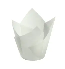 Factory Price Direct White Tulip Baking Cups (50 ct)