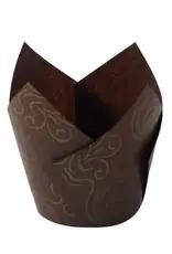 Factory Price Direct Coffee Cronze Tulip Baking Cups (50 ct)
