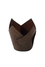 Factory Price Direct Coffee Cronze Tulip Baking Cups (50 ct)