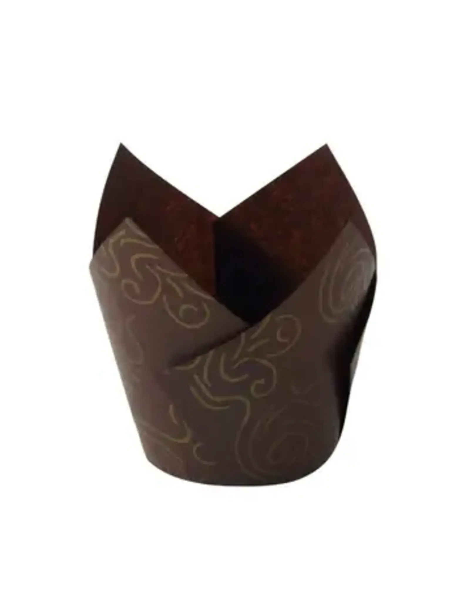 Factory Price Direct Coffee Cronze Tulip Baking Cups (50 ct)