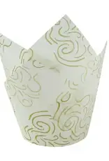 Factory Price Direct Golden Design Tulip Baking Cups (50 ct)