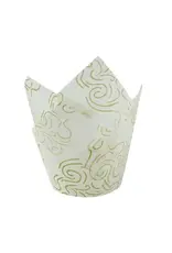 Factory Price Direct Golden Design Tulip Baking Cups (50 ct)