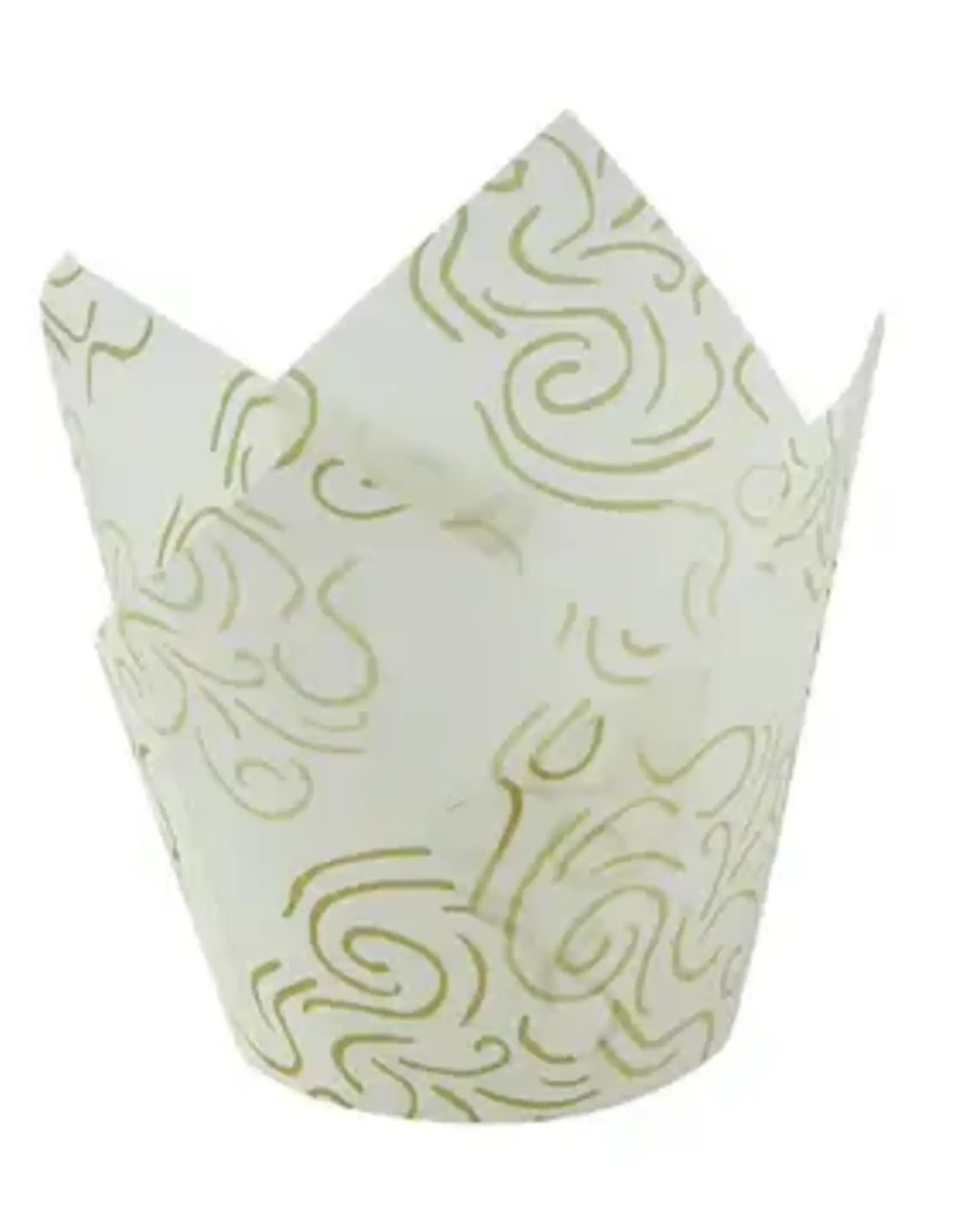 Factory Price Direct Golden Design Tulip Baking Cups (50 ct)