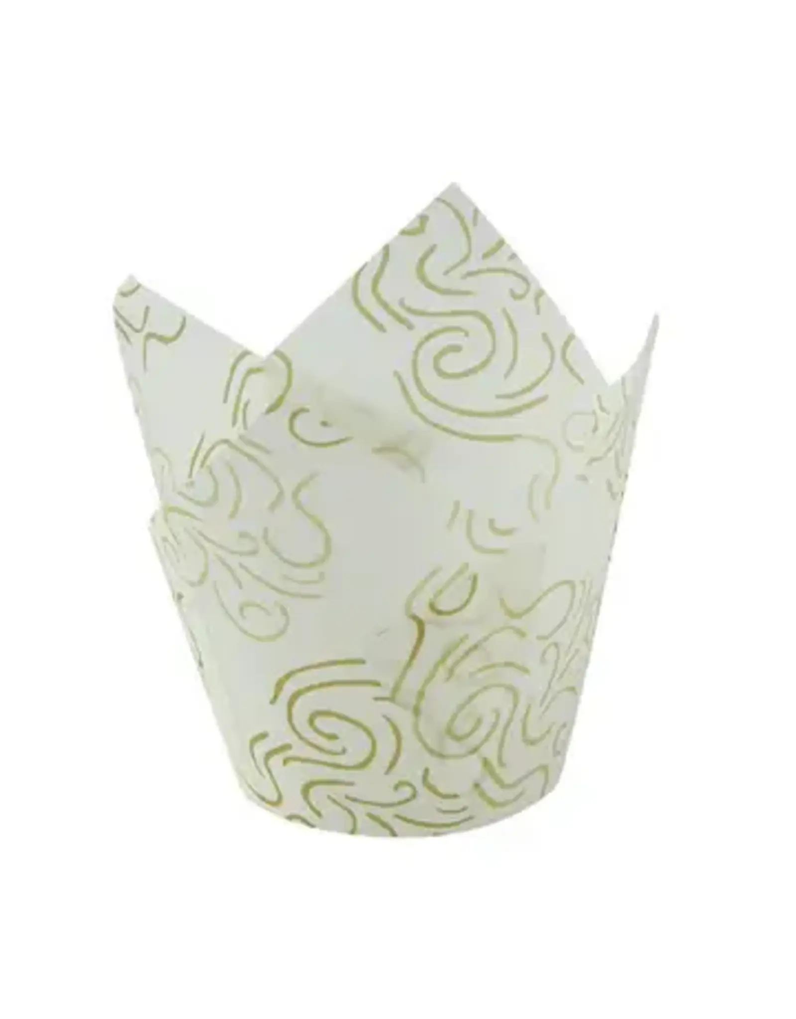 Factory Price Direct Golden Design Tulip Baking Cups (50 ct)