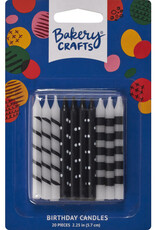 Black and White - Stripes & Dots Candles (20 count)