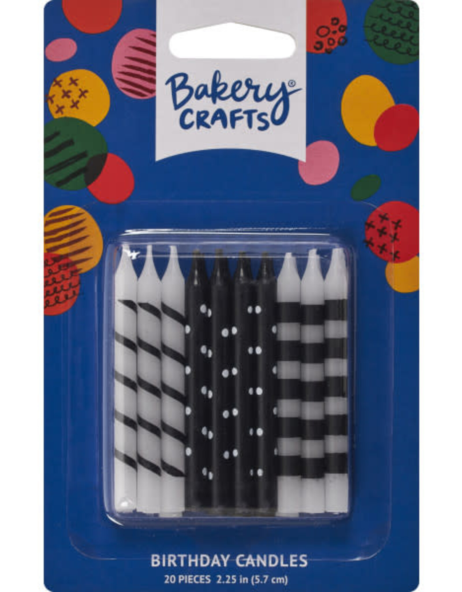 Black and White - Stripes & Dots Candles (20 count)