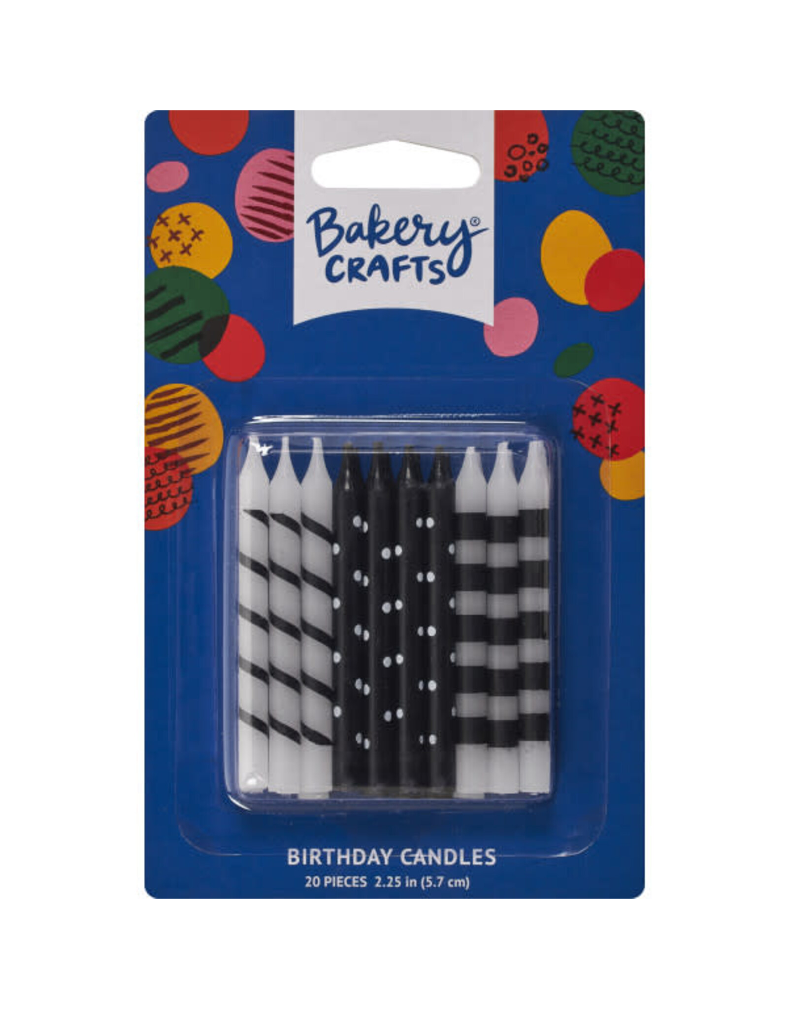 Black and White - Stripes & Dots Candles (20 count)
