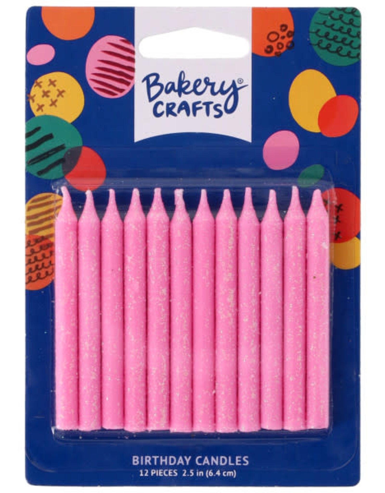 Glitter Candles (Pink) 12 count