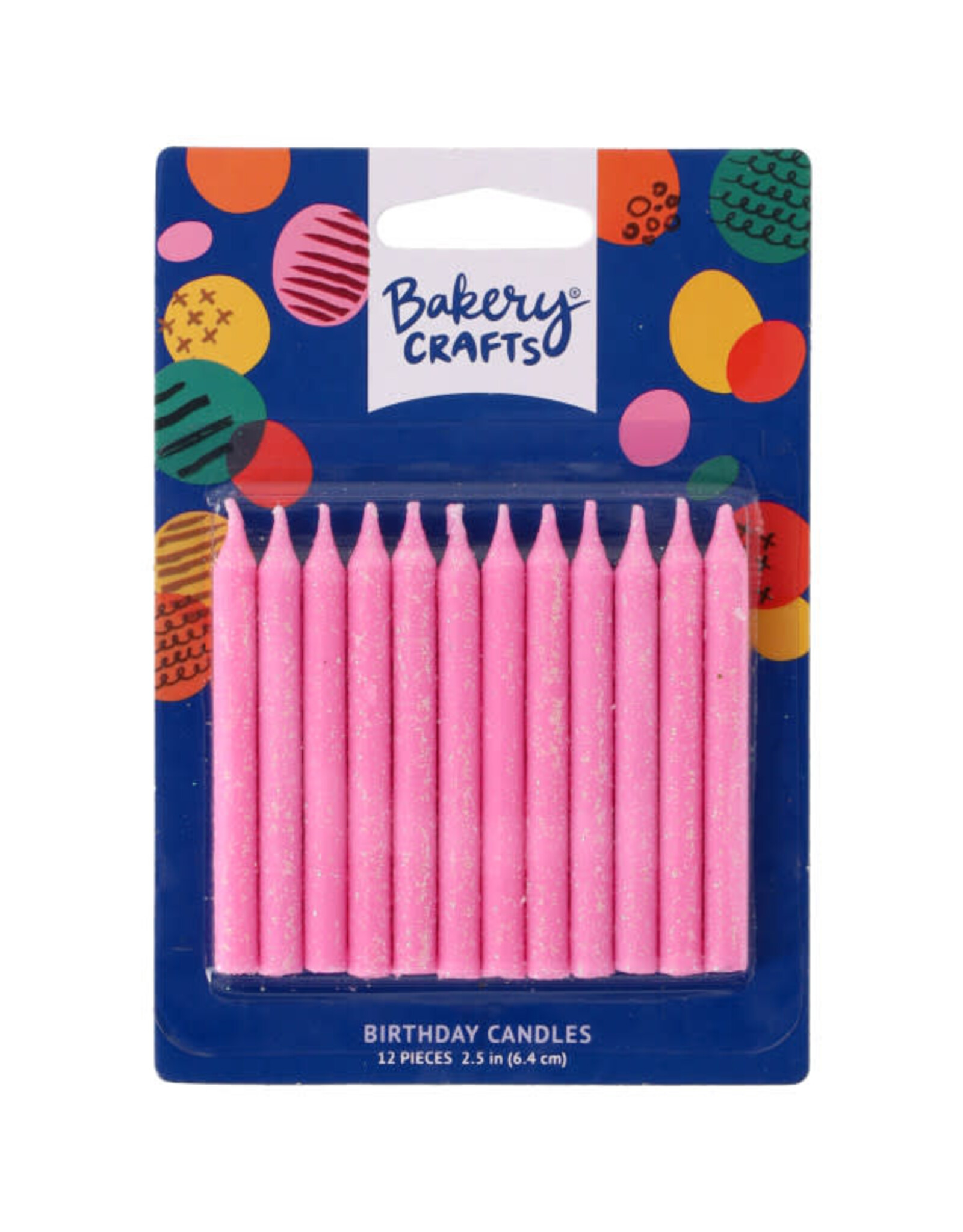 Glitter Candles (Pink) 12 count
