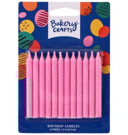 Glitter Candles (Pink) 12 count