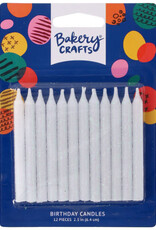 Glitter Candles (White) 12 count