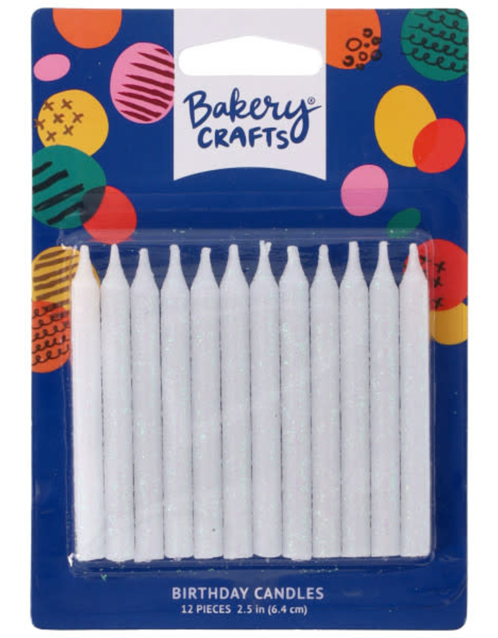 Glitter Candles (White) 12 count