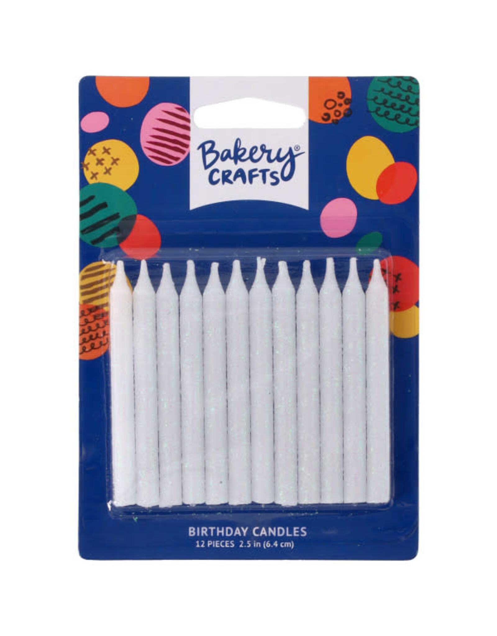 Glitter Candles (White) 12 count