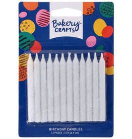 Glitter Candles (White) 12 count