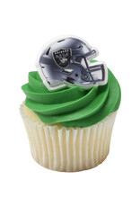 Las Vegas Raiders Helmet Cupcake Rings (12/pkg)