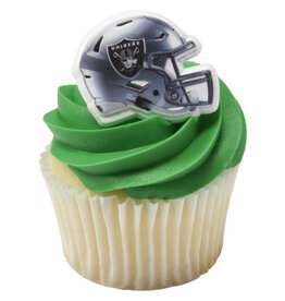 Las Vegas Raiders Helmet Cupcake Rings (12/pkg)