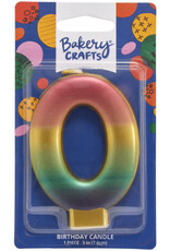 Metallic Rainbow Candle "0"