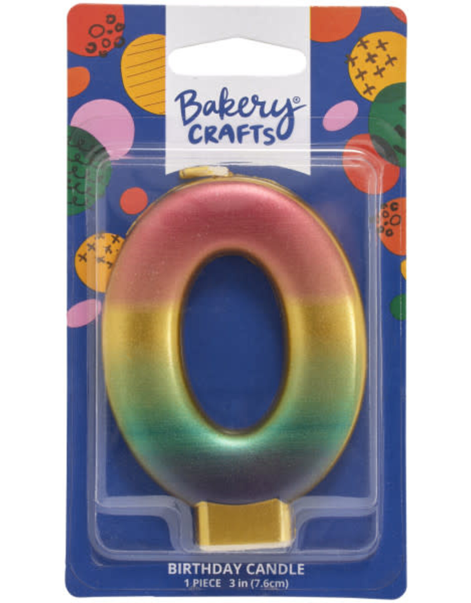 Metallic Rainbow Candle "0"