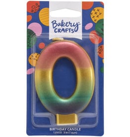 Metallic Rainbow Candle "0"