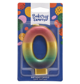 Metallic Rainbow Candle "0"