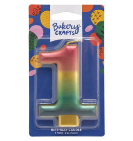 Metallic Rainbow Candle "1"