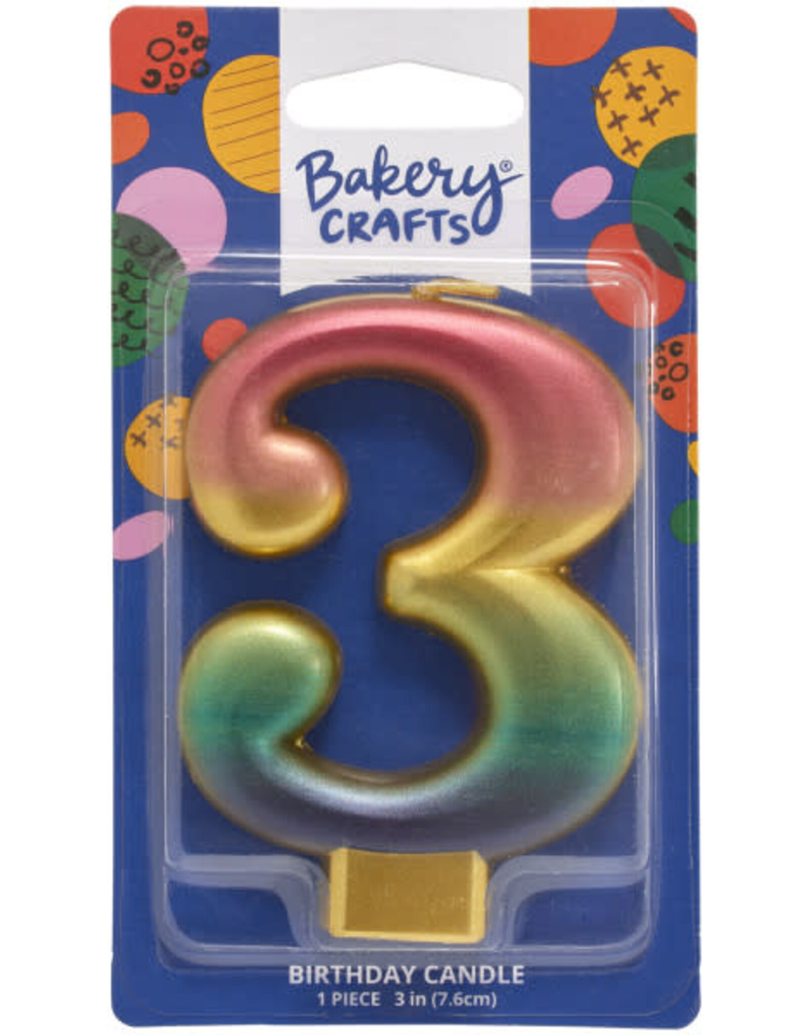 Metallic Rainbow Candle "3"