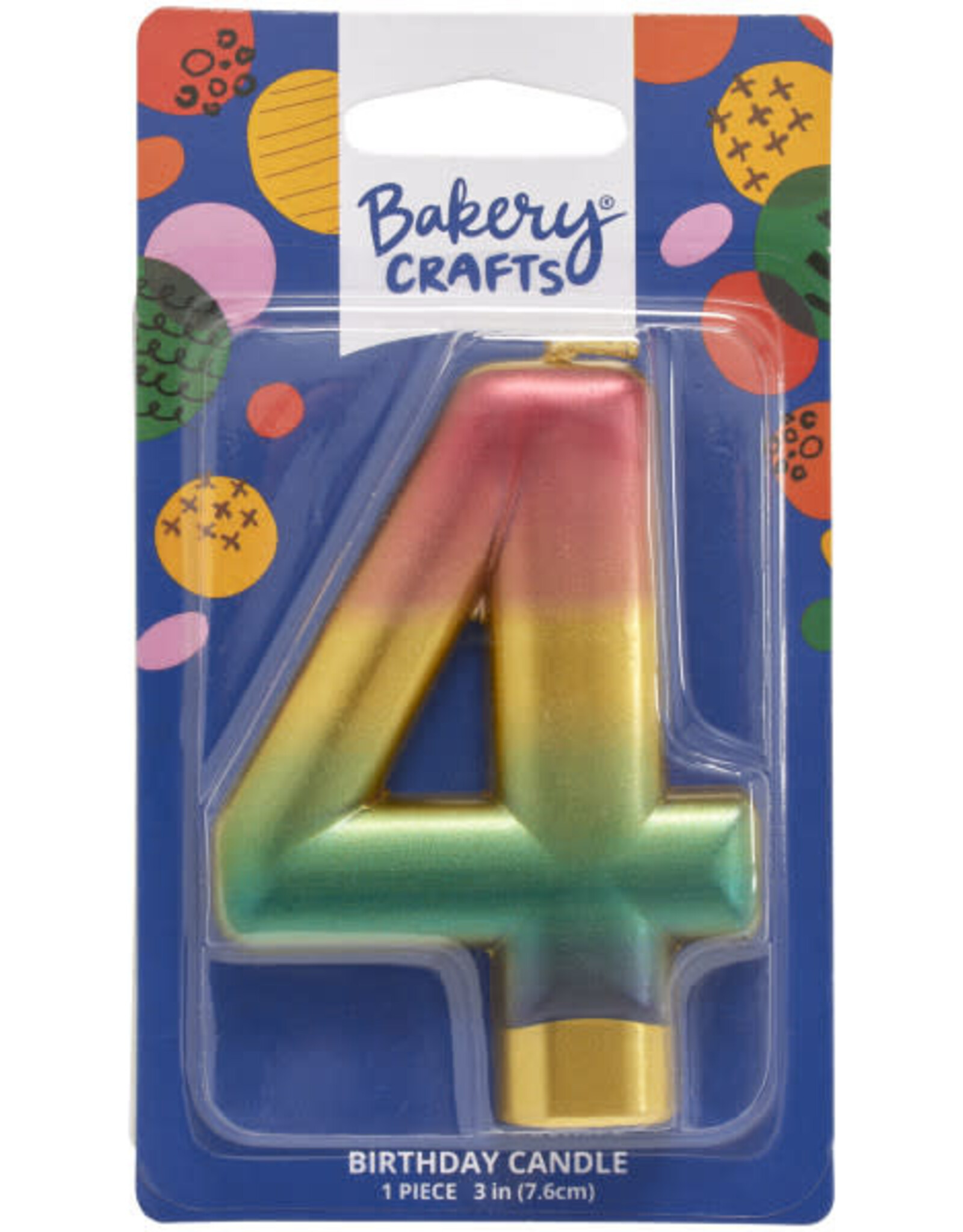 Metallic Rainbow Candle "4"