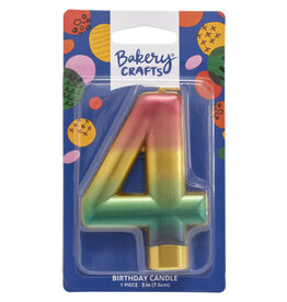 Metallic Rainbow Candle "4"