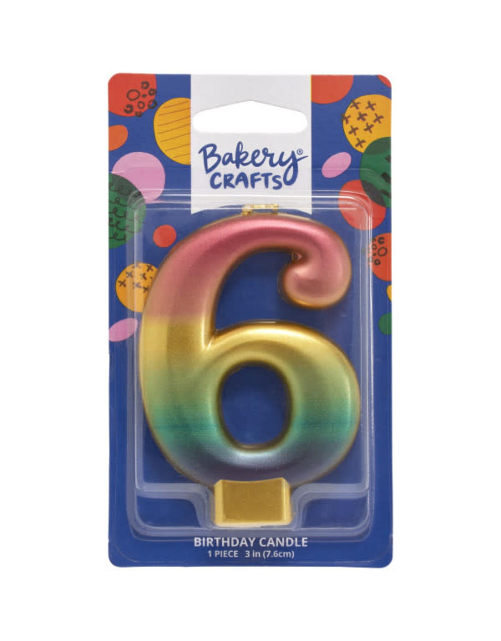 Metallic Rainbow Candle "6"