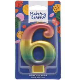 Metallic Rainbow Candle "6"