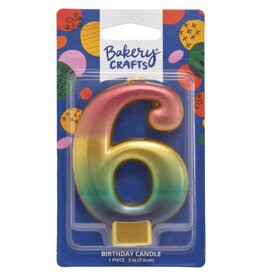 Metallic Rainbow Candle "6"
