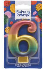Metallic Rainbow Candle "6"
